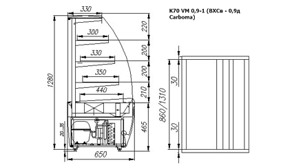 Сечение K70 VM 0,9-1 (ВХСв - 0,9д Carboma)
