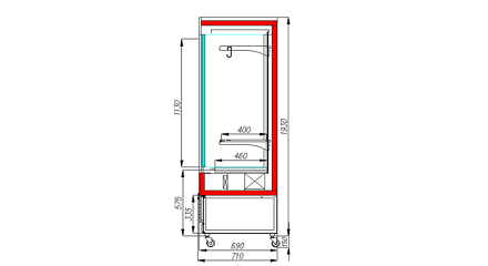 Сечение FC 20-08 VV 0,7-3 X7 9005 (распашные двери структурный стеклопакет)